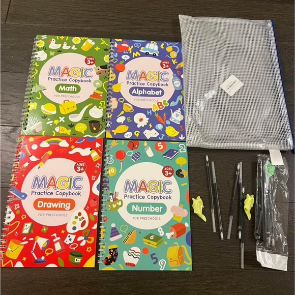 (New) 4 Pack Reusable Handwriting Practice Copybook for preschool - Picture 1 of 3